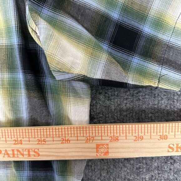 Wrangler Shirt Mens 2XL Green Plaid Pearl Snap Western Short Sleeve Sawtooth XXL - Picture 4 of 5